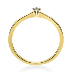 Solitär Ring Damenring 585 Gold Gelbgold mit Diamant Brillant 0,05 Ct 6er-Krappe