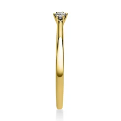 Solitär Ring Damenring 585 Gold Gelbgold mit Diamant Brillant 0,05 Ct 6er-Krappe