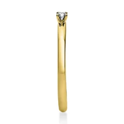 Solitär Ring Damenring 750 Gold Gelbgold mit Diamant Brillant 0,05 Ct 4er-Krappe
