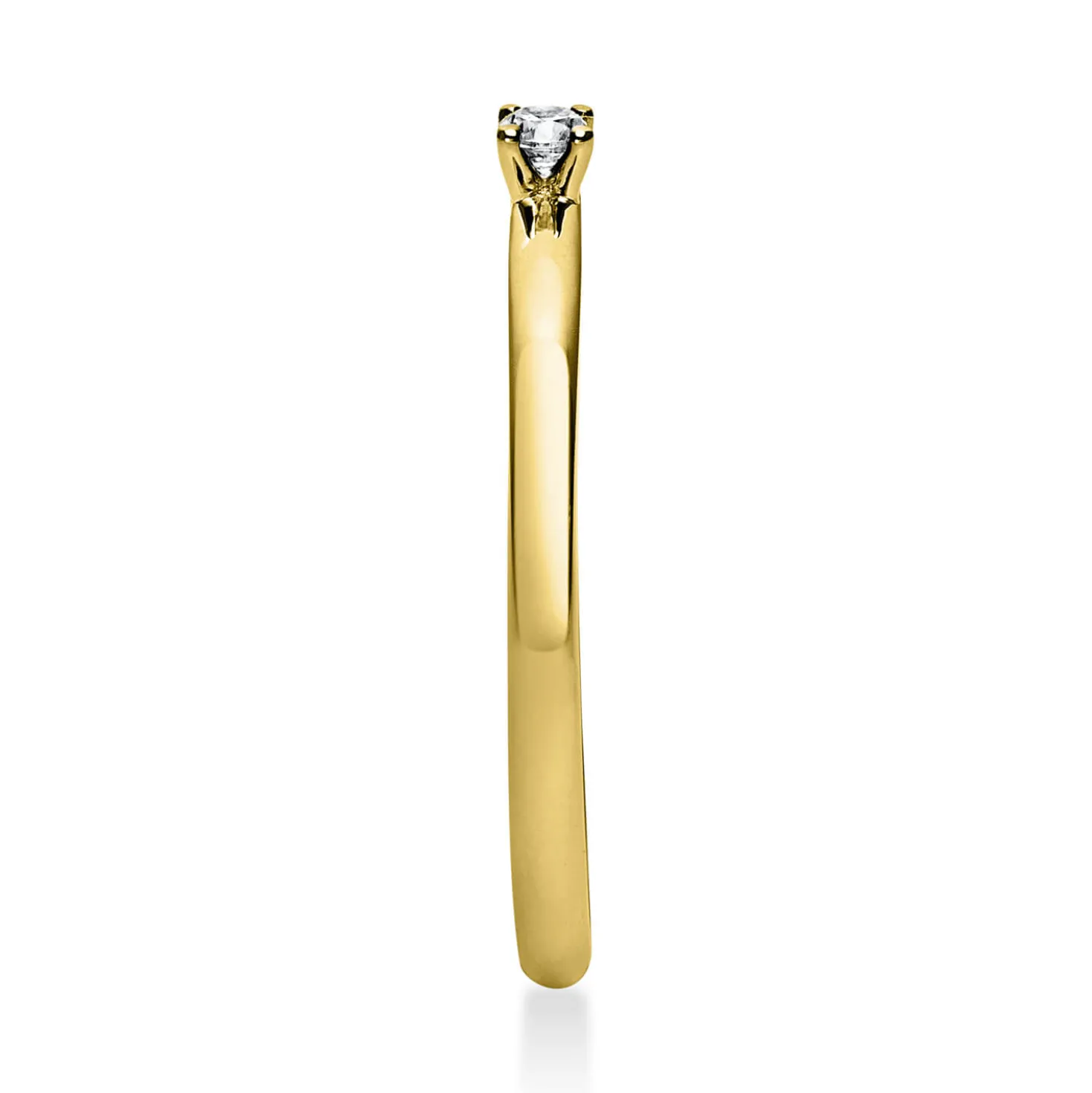 Solitär Ring Damenring 750 Gold Gelbgold mit Diamant Brillant 0,05 Ct 4er-Krappe