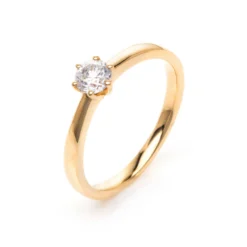 Solitär Ring Damenring 585 Gold Gelbgold Diamant Brillant 0,40 Ct. 6er-Krappe