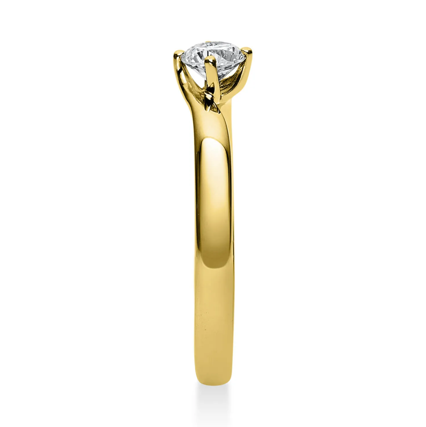 Solitär Ring Damenring 750 Gold Gelbgold mit Diamant Brillant 0,25 Ct 4er-Krappe