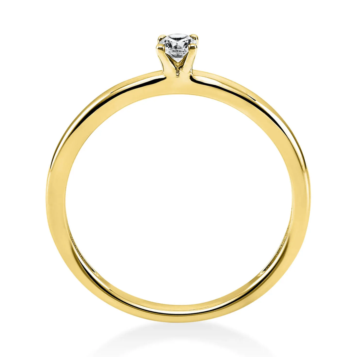 Solitär Ring Damenring 585 Gold Gelbgold Diamant Brillant 0,10 Ct. 4er-Krappe