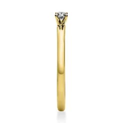 Solitär Ring Damenring 585 Gold Gelbgold Diamant Brillant 0,10 Ct. 4er-Krappe