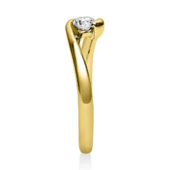 Solitär Ring Damenring 585 Gold Gelbgold Diamant Brillant 0,20 Ct. B: 2,2mm
