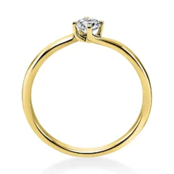 Solitär Ring Damenring 750 Gold Gelbgold Diamant Brillant 0,20 Ct. 4er-Krappe