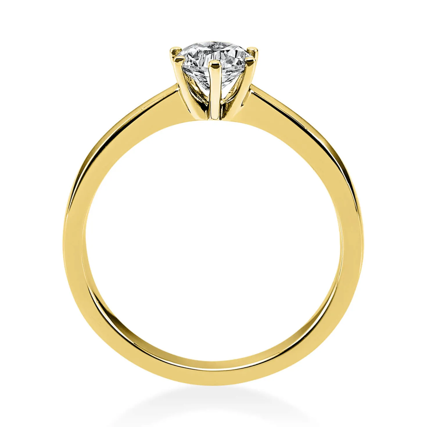 Solitär Ring Damenring 750 Gold Gelbgold Diamant Brillant 0,50 Ct. 6er-Krappe