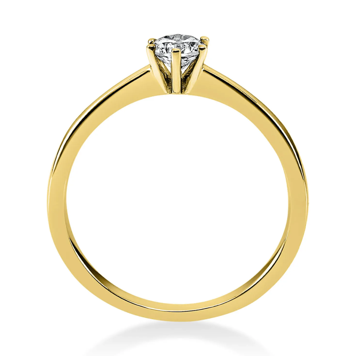 Solitär Ring Damenring 585 Gold Gelbgold Diamant Brillant 0,30 Ct. 6er-Krappe