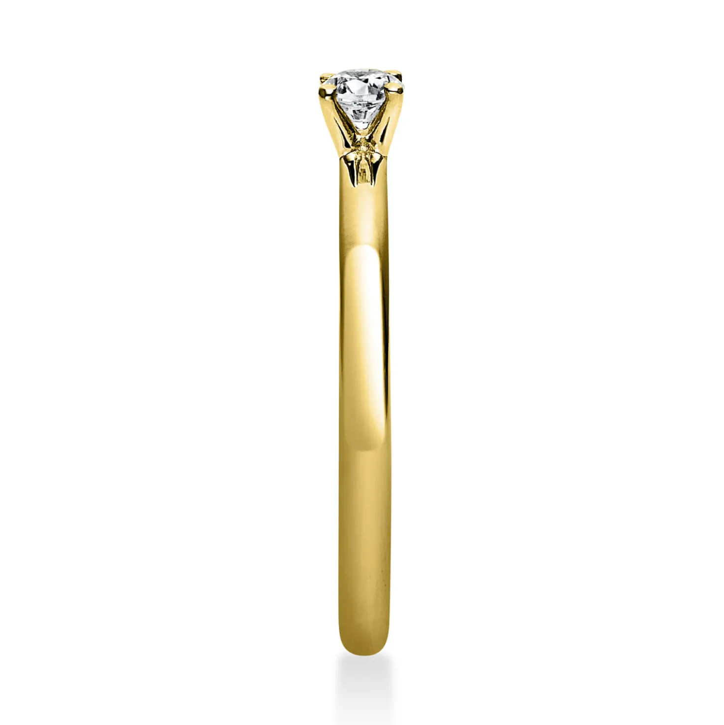 Solitär Ring Damenring 750 Gold Gelbgold mit Diamant Brillant 0,15 Ct 4er-Krappe