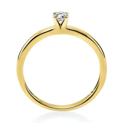 Solitär Ring Damenring 750 Gold Gelbgold mit Diamant Brillant 0,15 Ct 4er-Krappe