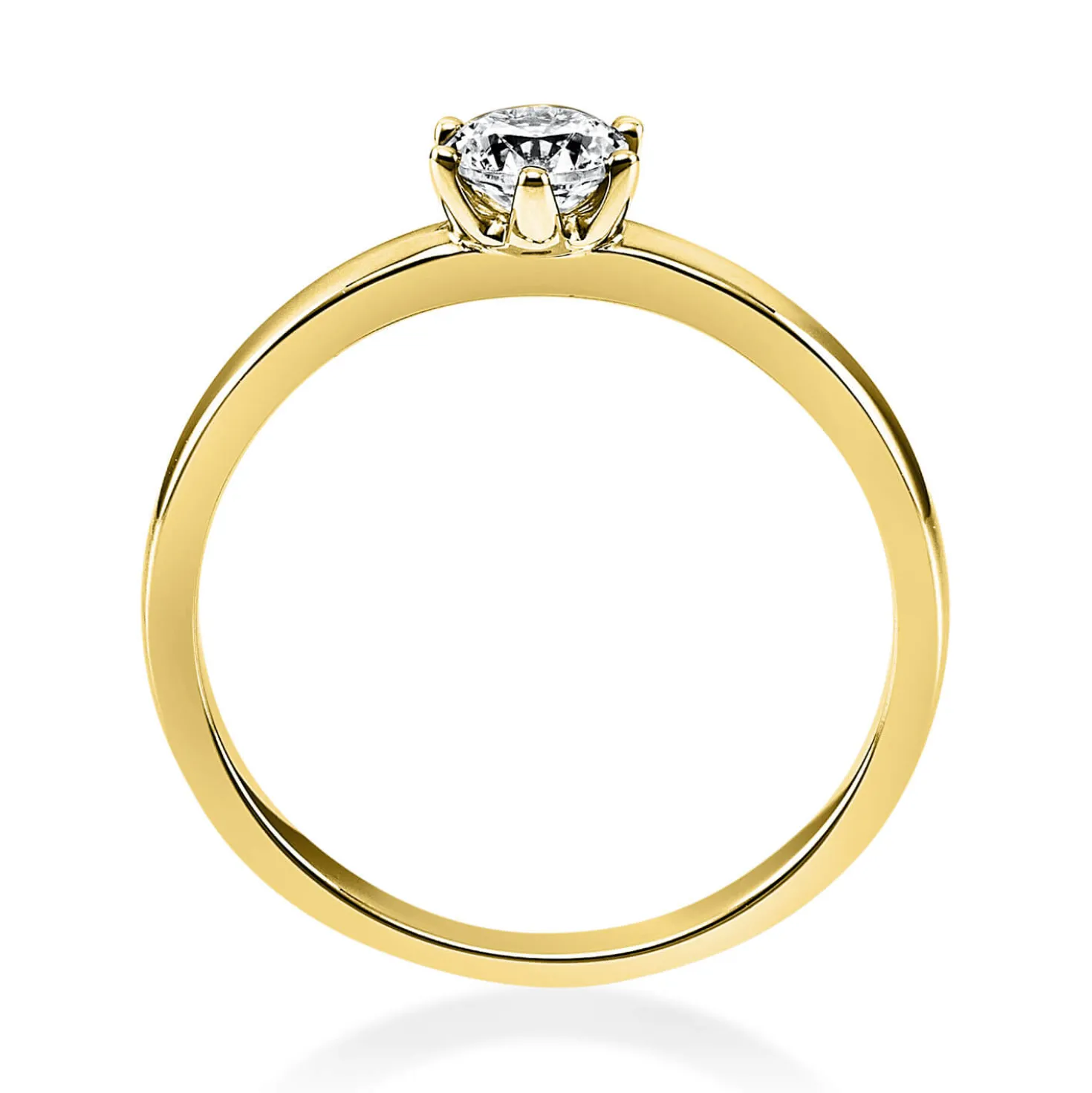 Solitär Ring Damenring 750 Gold Gelbgold Diamant Brillant 0,30 Ct. 6er-Krappe