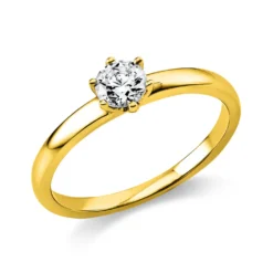 Solitär Ring Damenring 750 Gold Gelbgold Diamant Brillant 0,30 Ct. 6er-Krappe