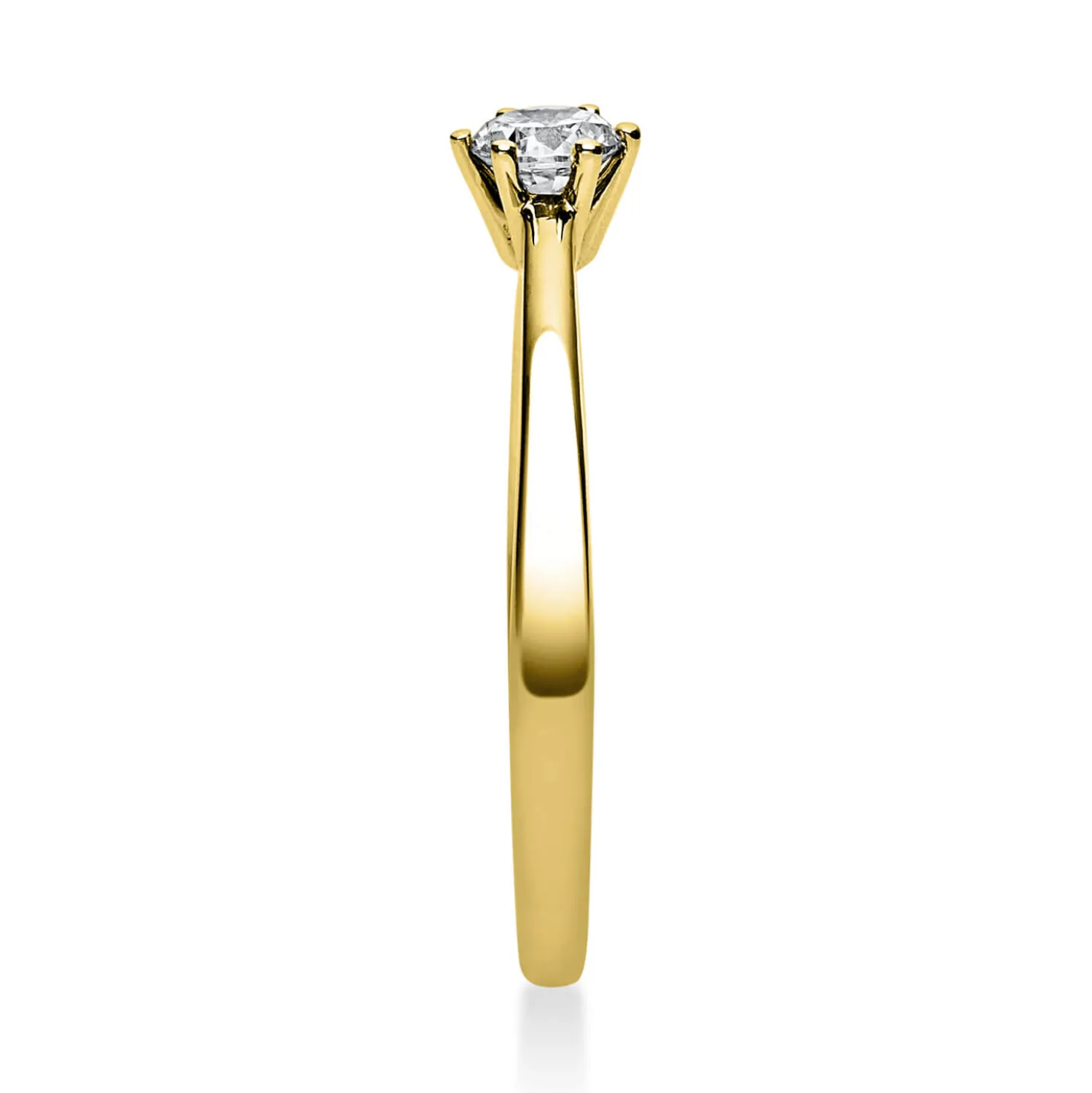 Solitär Ring Damenring 750 Gold Gelbgold Diamant Brillant 0,20 Ct. 6er-Krappe
