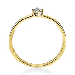 Solitär Ring Damenring 585 Gold Gelbgold Diamant Brillant 0,10 Ct. 4er-Krappe