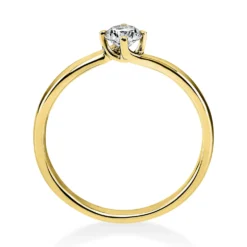 Solitär Ring Damenring 585 Gold Gelbgold mit Diamant Brillant 0,25 Ct 4er-Krappe