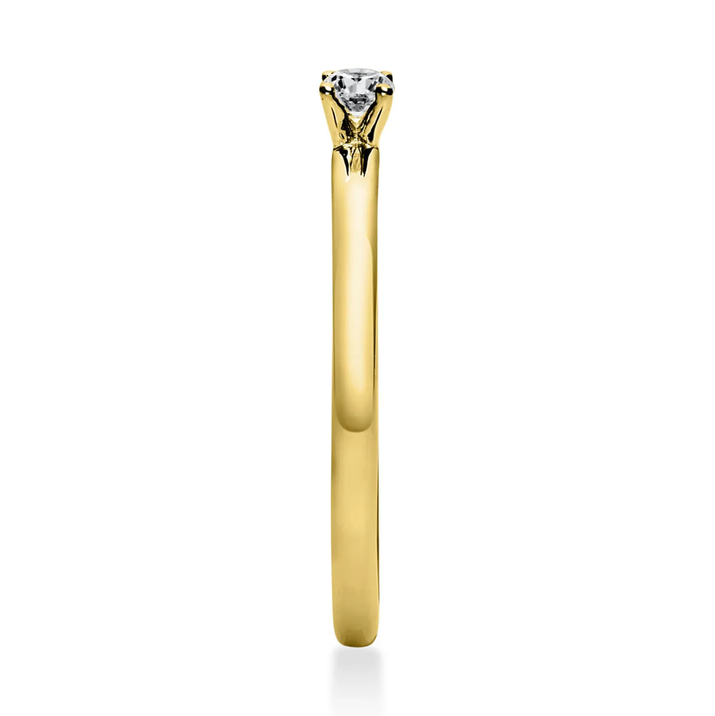 Solitär Ring Damenring 750 Gold Gelbgold Diamant Brillant 0,10 Ct. 4er-Krappe