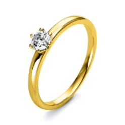 Solitär Ring Damenring 585 Gold Gelbgold Diamant Brillant 0,40 Ct. 6er-Krappe
