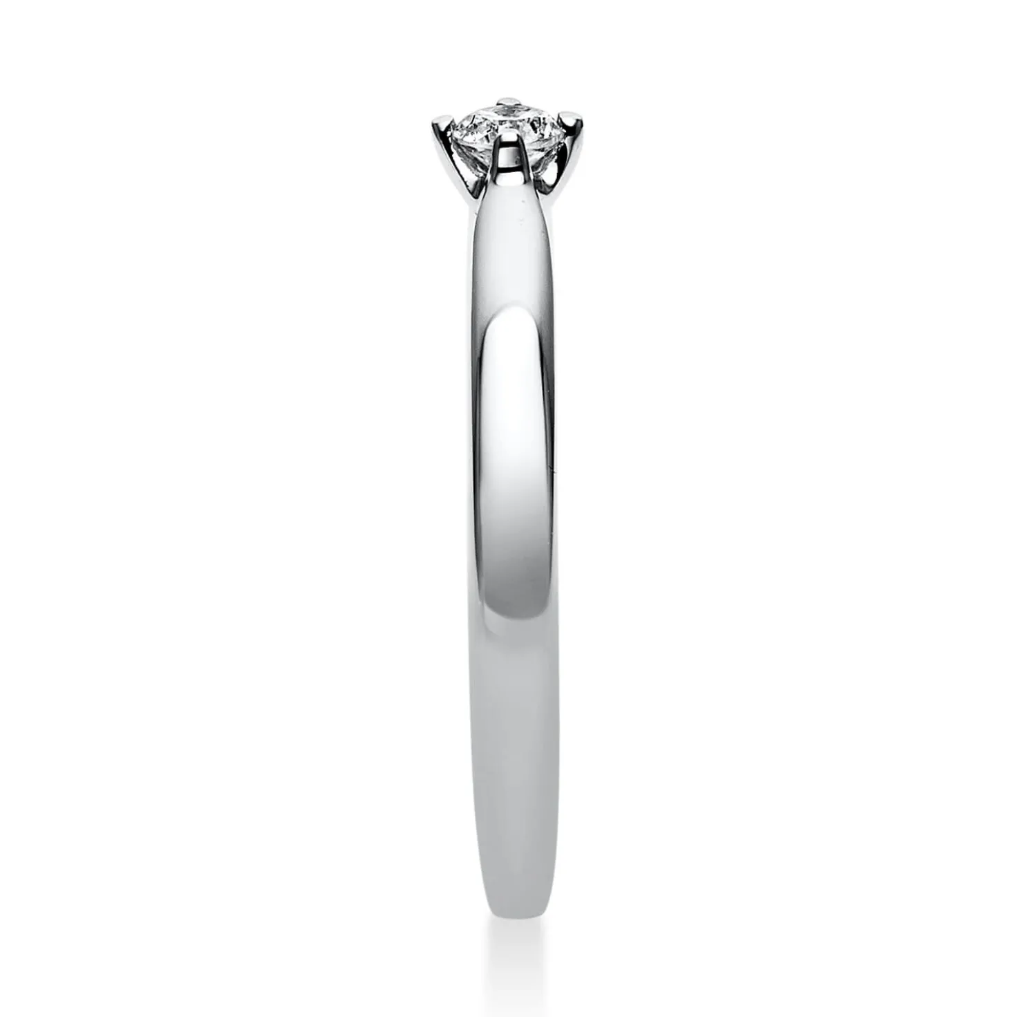 Solitär Ring Damenring 750 Gold Weißgold Diamant Brillant 0,10 Ct. 4er-Krappe