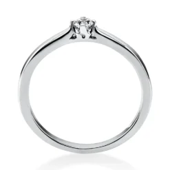 Solitär Ring Damenring 585 Gold Weißgold Diamant Brillant 0,10 Ct. 4er-Krappe