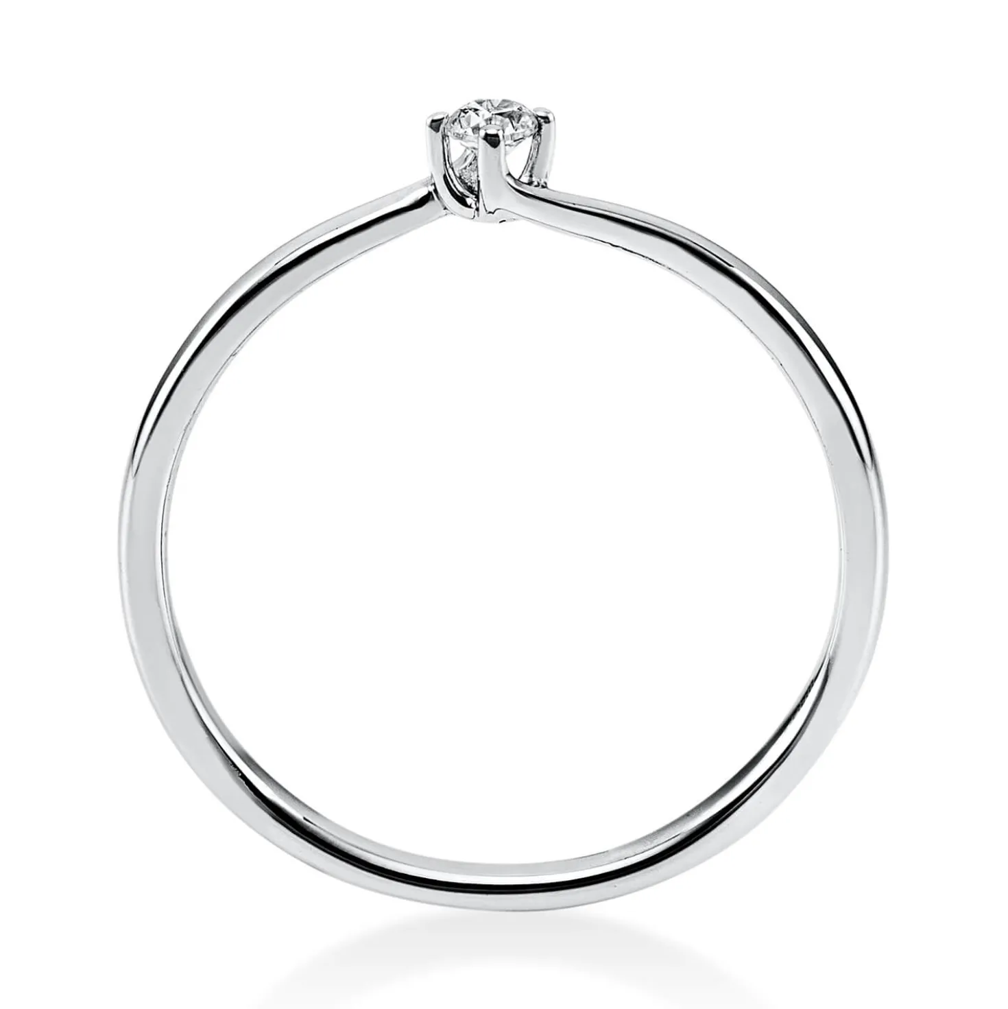 Solitär Ring Damenring 585 Gold Weißgold mit Diamant Brillant 0,05 Ct 4er-Krappe