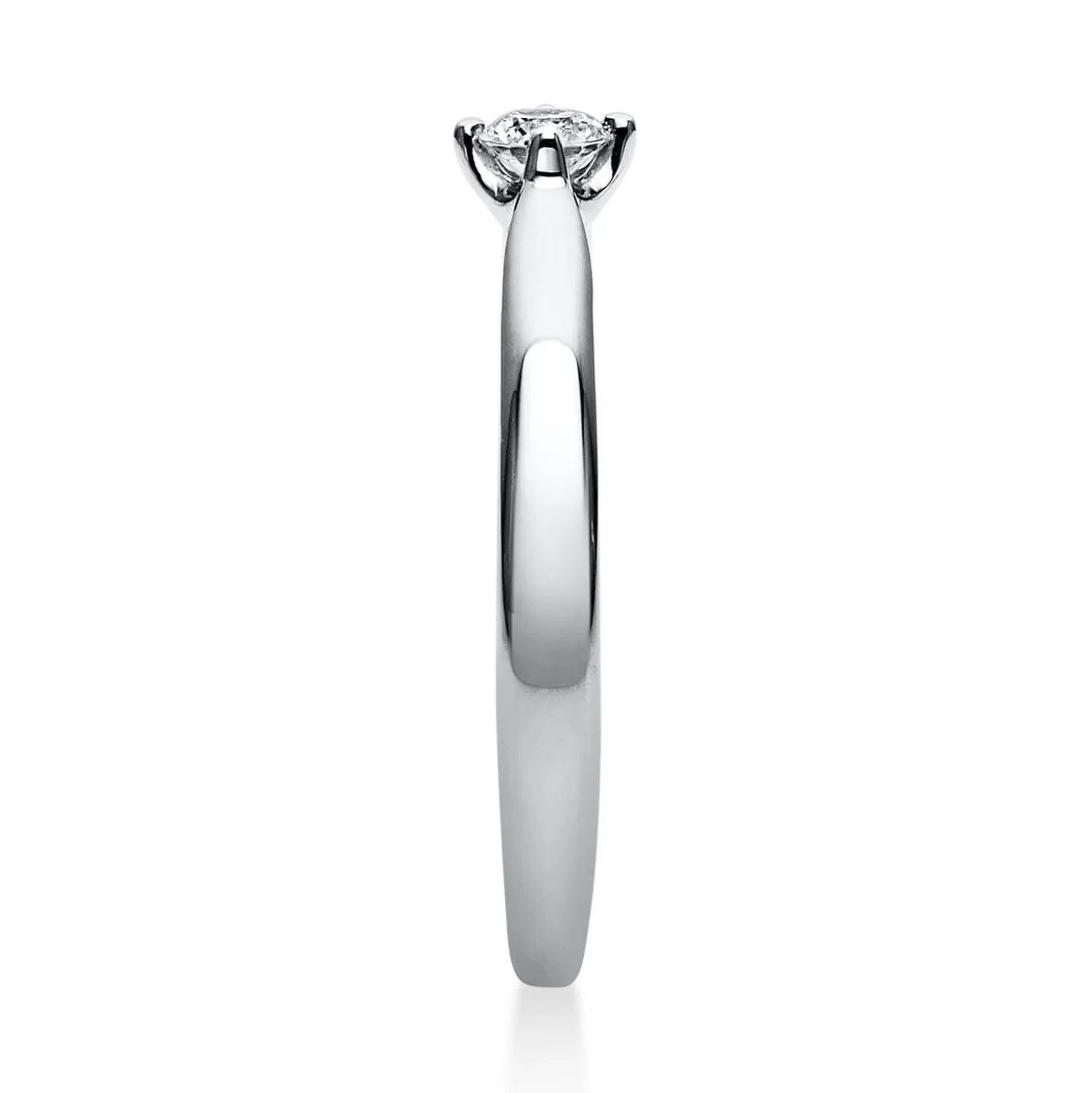 Solitär Ring Damenring 585 Gold Weißgold mit Diamant Brillant 0,15 Ct 4er-Krappe