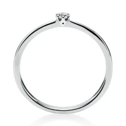 Solitär Ring Damenring 750 Gold Weißgold mit Diamant Brillant 0,05 Ct 6er-Krappe