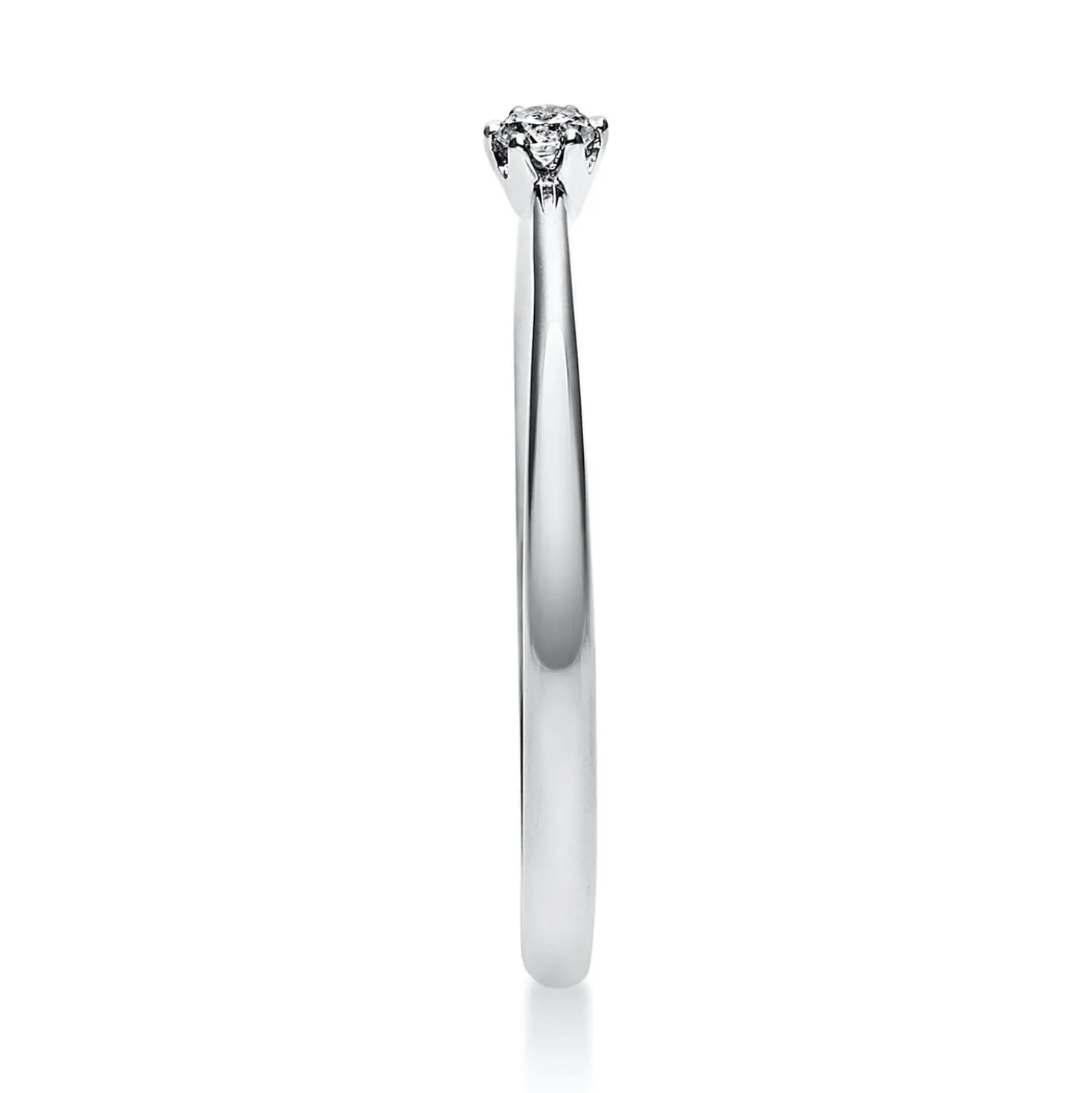 Solitär Ring Damenring 750 Gold Weißgold mit Diamant Brillant 0,05 Ct 6er-Krappe