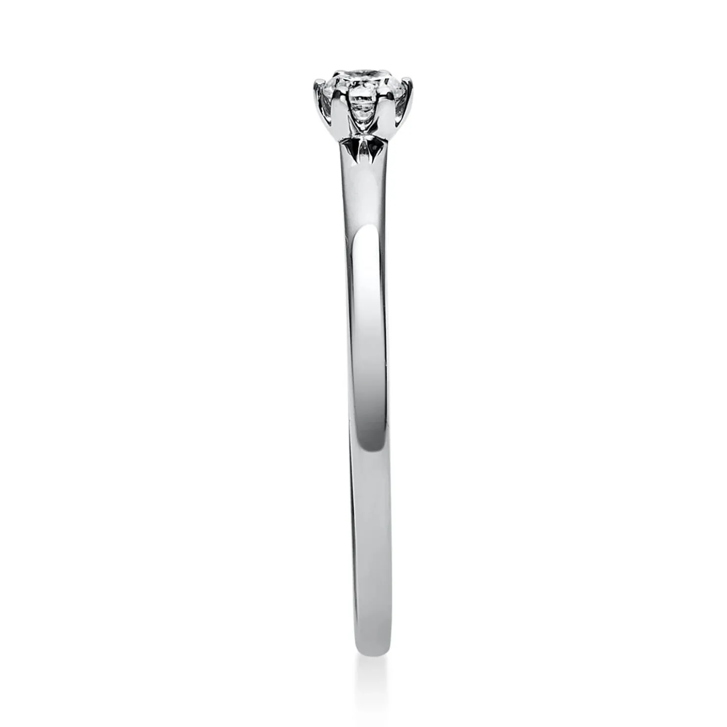 Solitär Ring Damenring 585 Gold Weißgold Diamant Brillant 0,10 Ct. 6er-Krappe