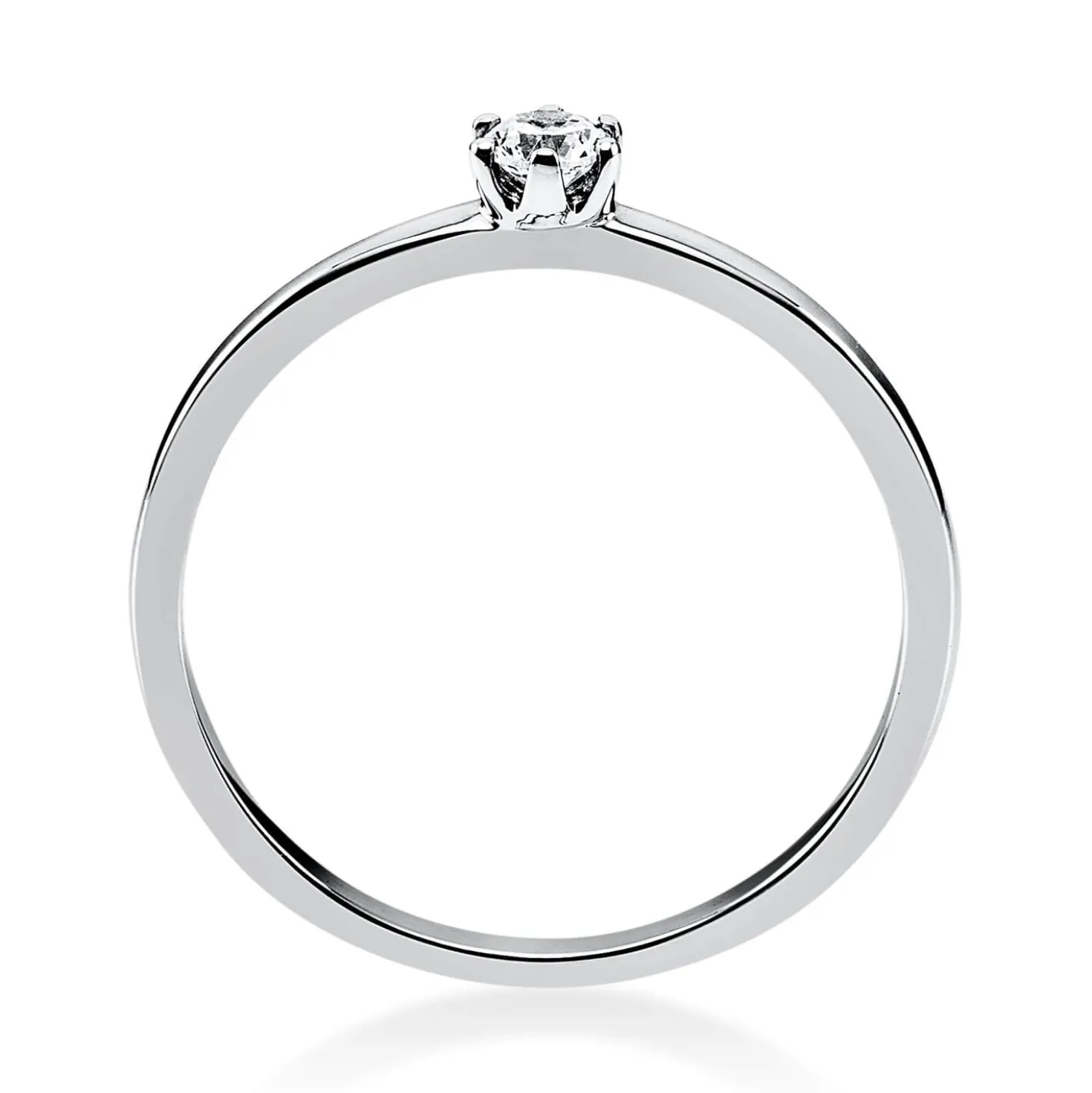 Solitär Ring Damenring 585 Gold Weißgold Diamant Brillant 0,10 Ct. 6er-Krappe
