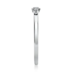 Solitär Ring Damenring 750 Gold Weißgold mit Diamant Brillant 0,05 Ct 6er-Krappe