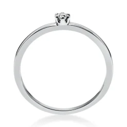Solitär Ring Damenring 585 Gold Weißgold mit Diamant Brillant 0,05 Ct 6er-Krappe