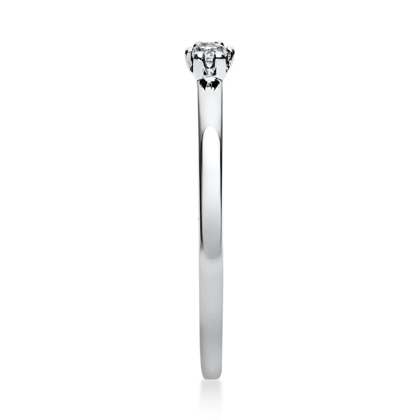 Solitär Ring Damenring 585 Gold Weißgold mit Diamant Brillant 0,05 Ct 6er-Krappe
