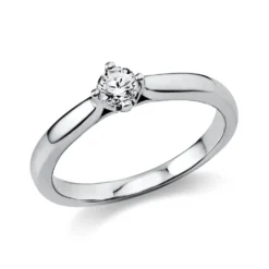 Solitär Ring Damenring 585 Gold Weißgold Diamant Brillant 0,20 Ct. 4er-Krappe