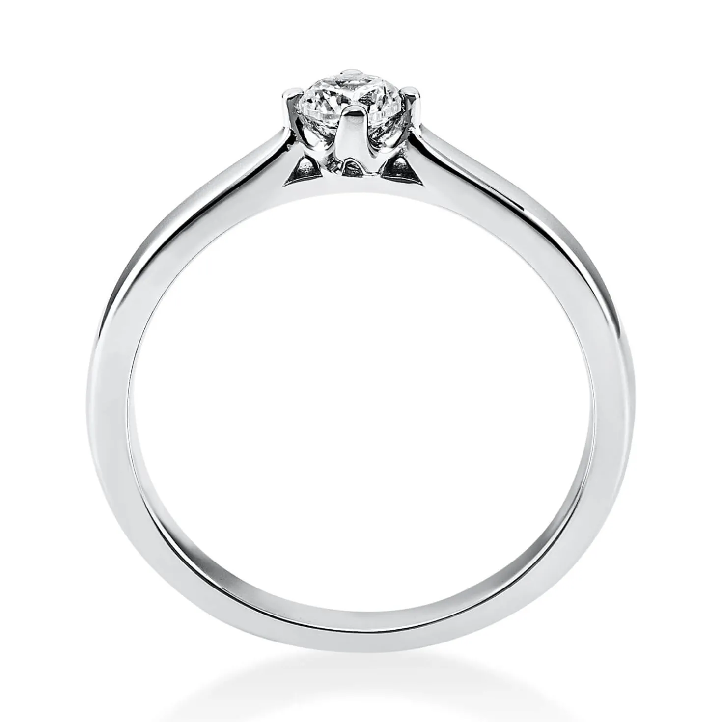 Solitär Ring Damenring 585 Gold Weißgold Diamant Brillant 0,20 Ct. 4er-Krappe