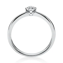 Solitär Ring Damenring 750 Gold Weißgold mit Diamant Brillant 0,25 Ct 6er-Krappe