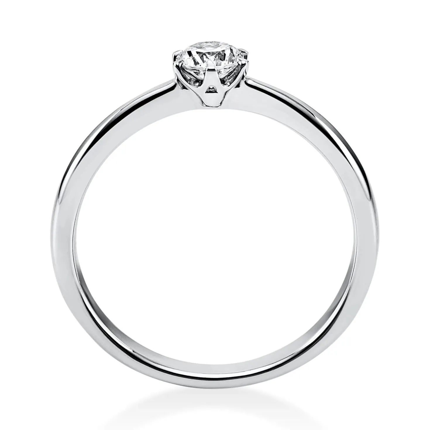 Solitär Ring Damenring 585 Gold Weißgold mit Diamant Brillant 0,25 Ct 6er-Krappe
