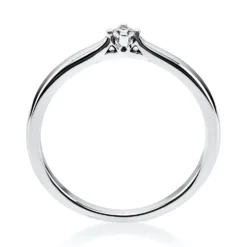 Solitär Ring Damenring 750 Gold Weißgold mit Diamant Brillant 0,05 Ct 4er-Krappe