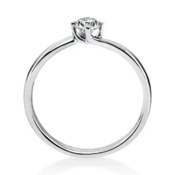 Solitär Ring Damenring 750 Gold Weißgold mit Diamant Brillant 0,25 Ct 4er-Krappe