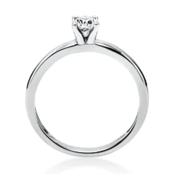 Solitär Ring Damenring 585 Gold Weißgold mit Diamant Brillant 0,25 Ct 4er-Krappe