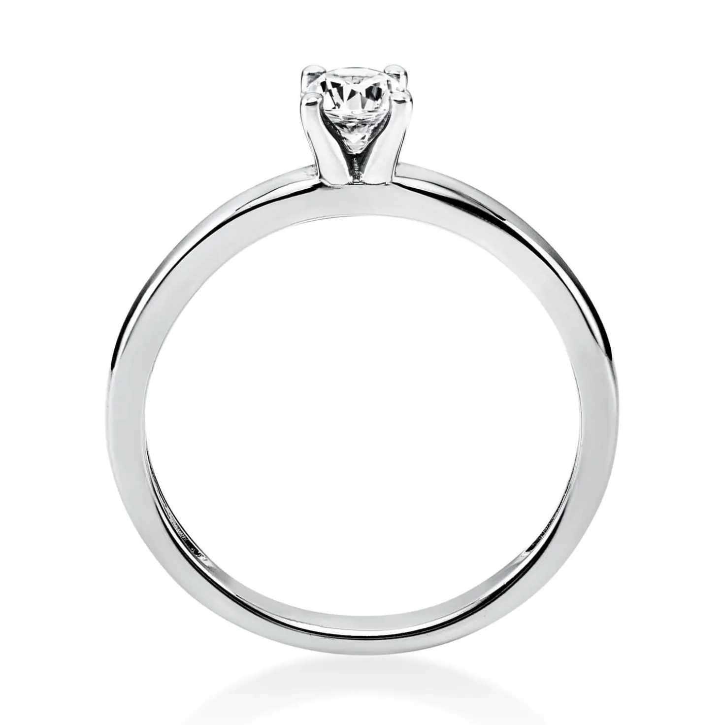 Solitär Ring Damenring 585 Gold Weißgold mit Diamant Brillant 0,25 Ct 4er-Krappe