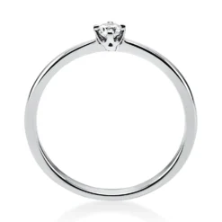 Solitär Ring Damenring 585 Gold Weißgold Diamant Brillant 0,10 Ct. 6er-Krappe