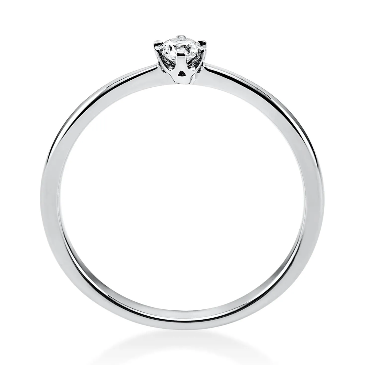 Solitär Ring Damenring 585 Gold Weißgold Diamant Brillant 0,10 Ct. 6er-Krappe