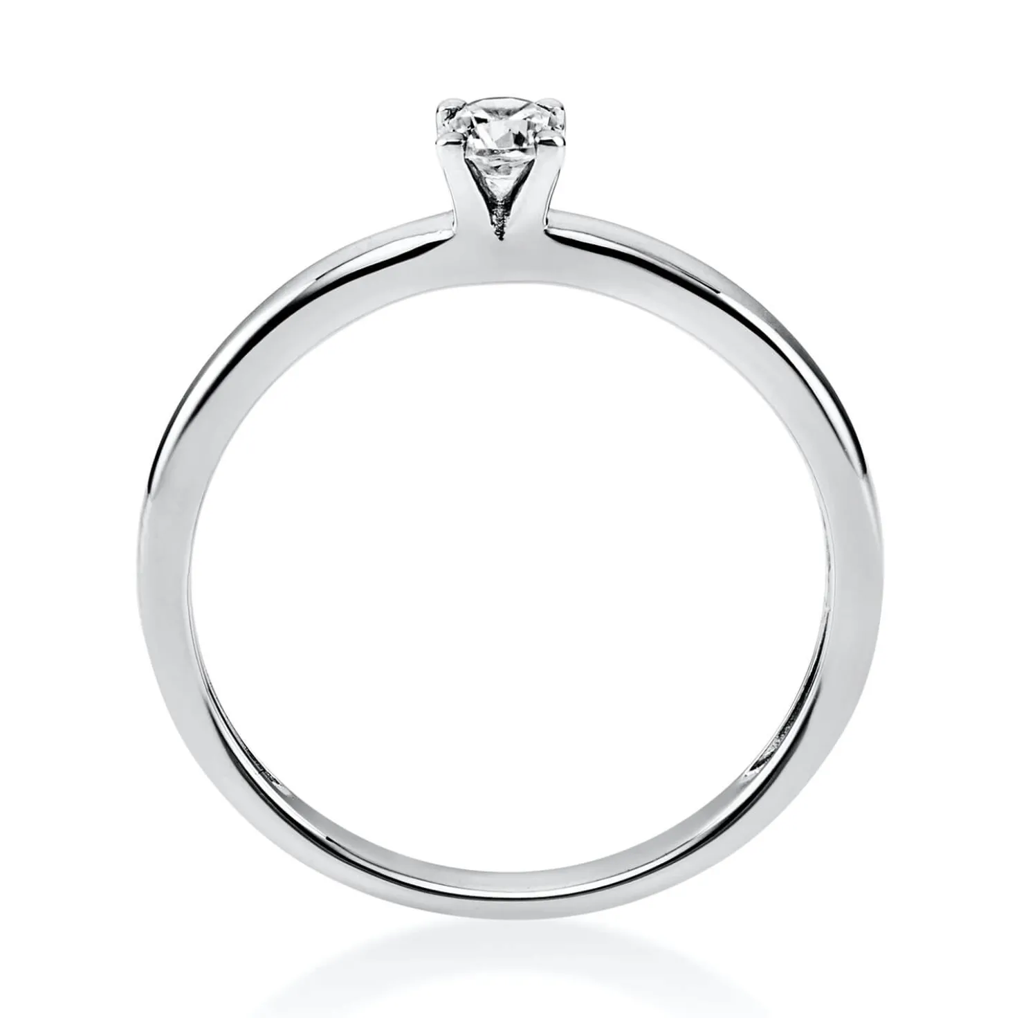 Solitär Ring Damenring 750 Gold Weißgold mit Diamant Brillant 0,15 Ct 4er-Krappe
