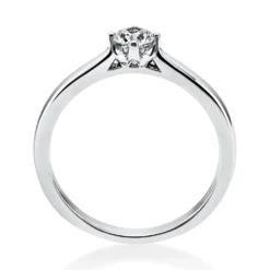 Solitär Ring Damenring 750 Gold Weißgold mit Diamant Brillant 0,25 Ct 4er-Krappe
