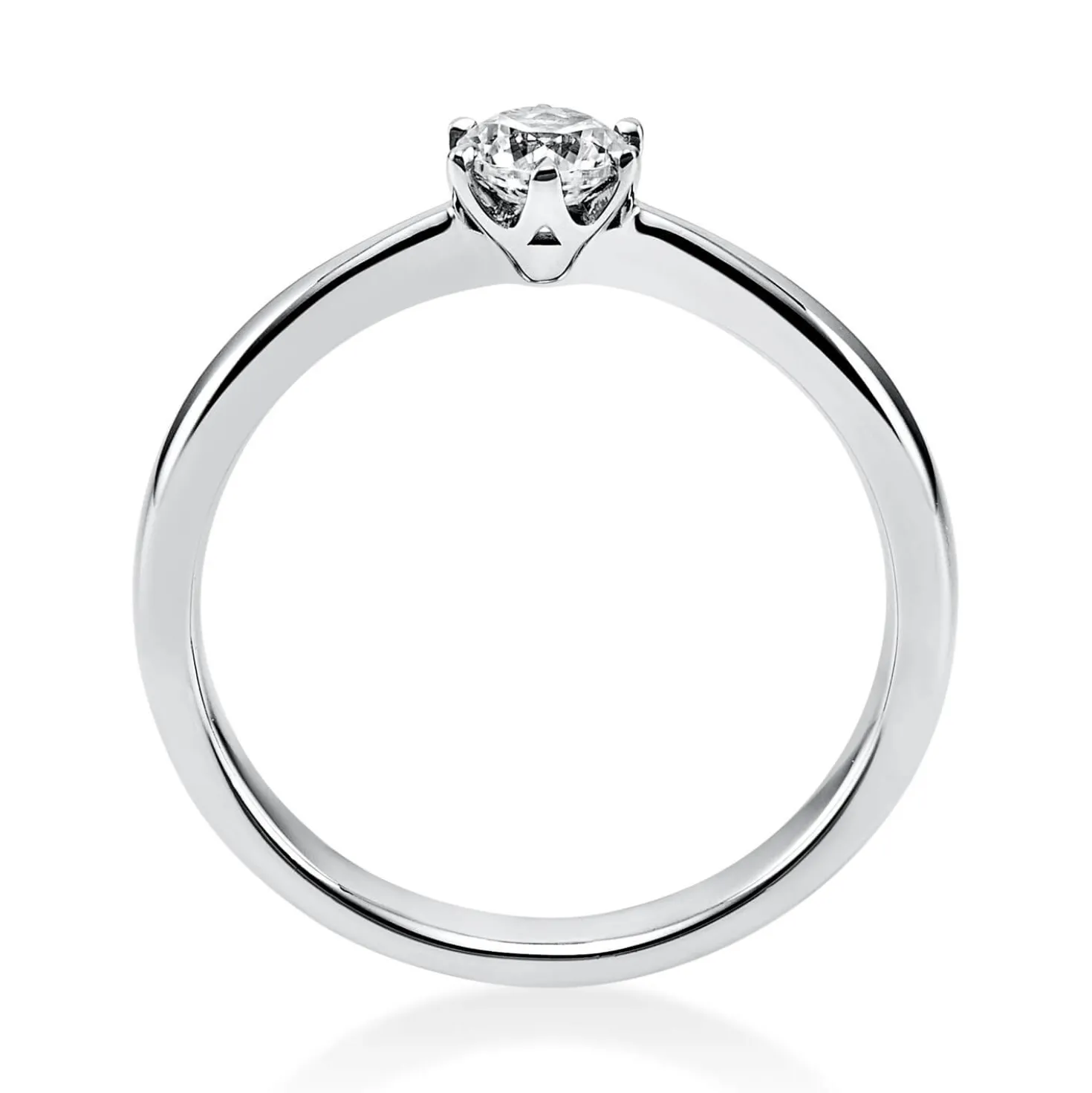 Solitär Ring Damenring 585 Gold Weißgold Diamant Brillant 0,30 Ct. 6er-Krappe