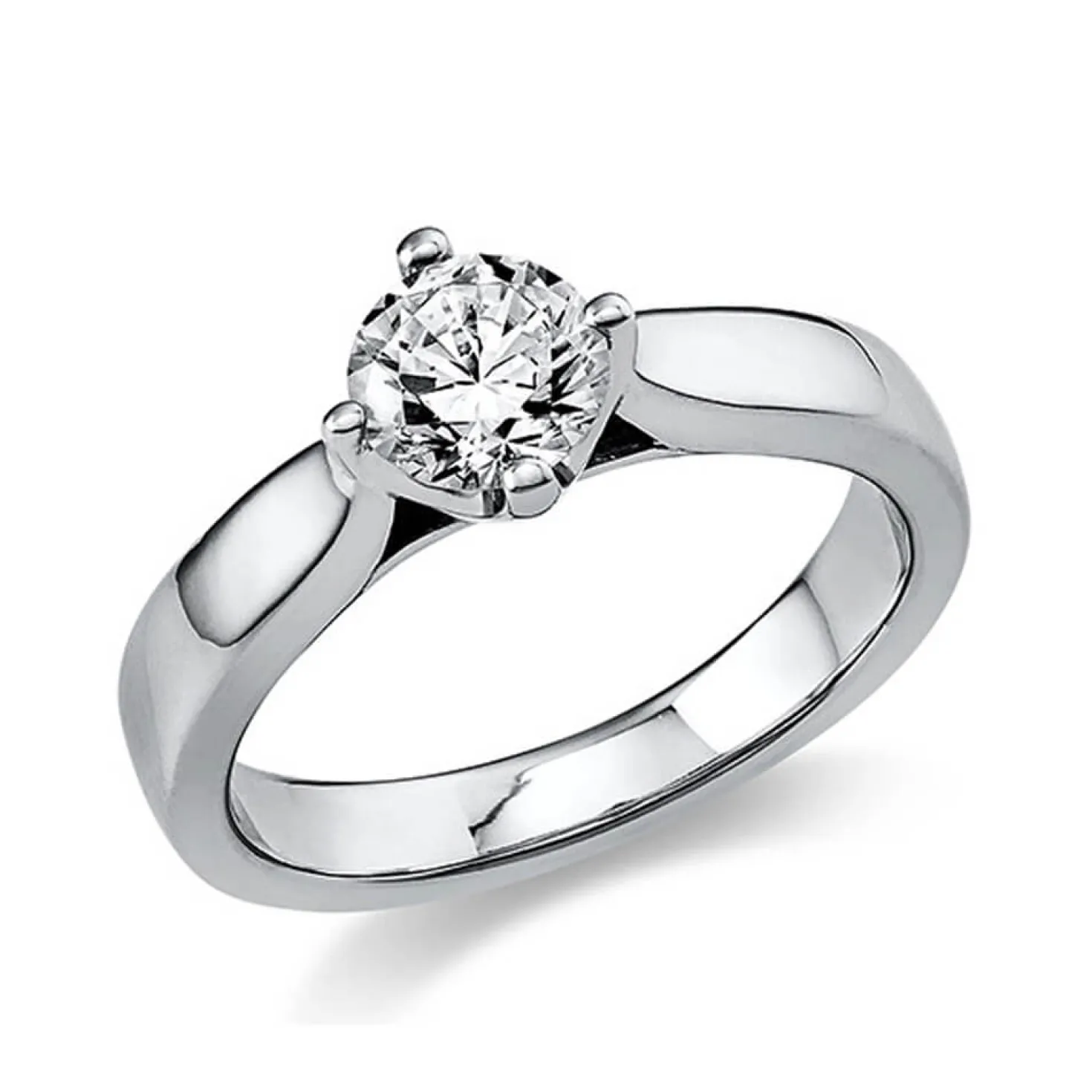Solitär Ring Damenring 750 Gold Weißgold Diamant Brillant 0,70 Ct. 4er-Krappe