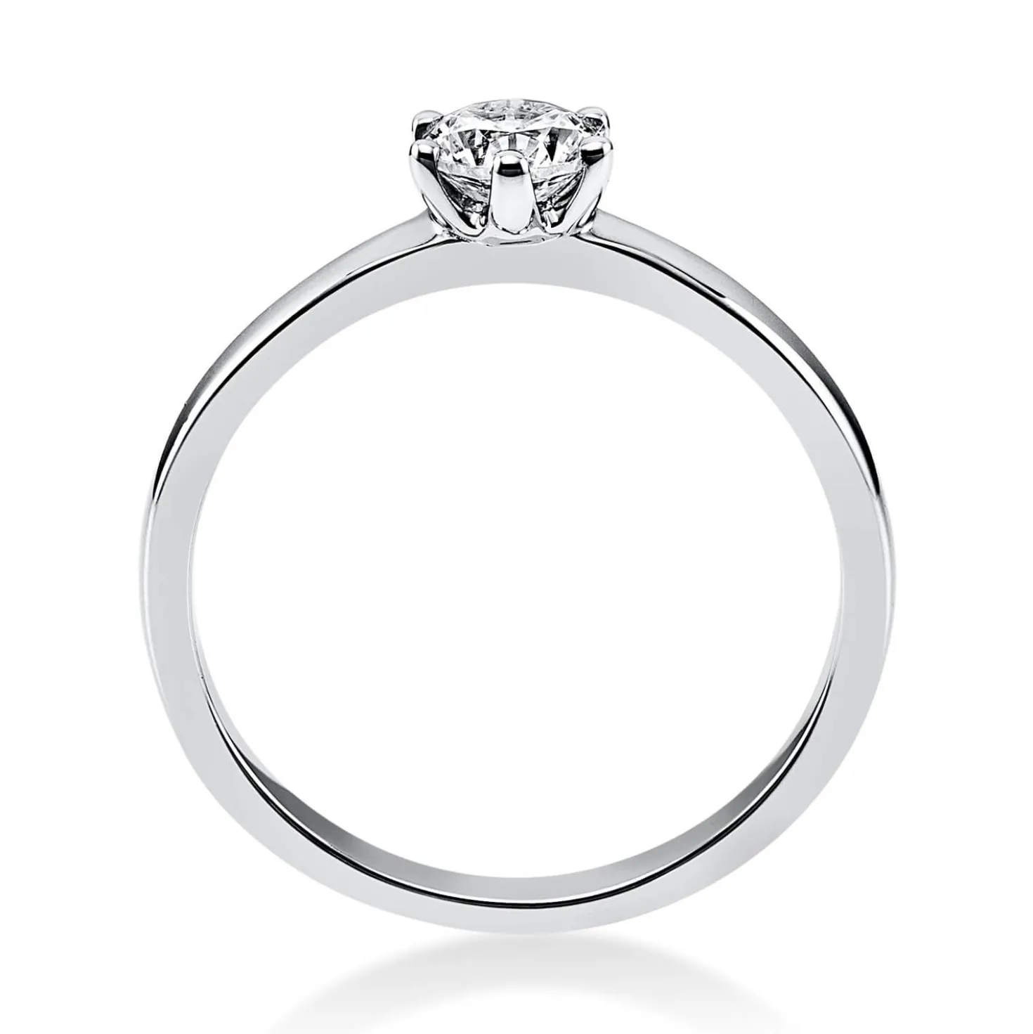 Solitär Ring Damenring 750 Gold Weißgold Diamant Brillant 0,40 Ct. 6er-Krappe