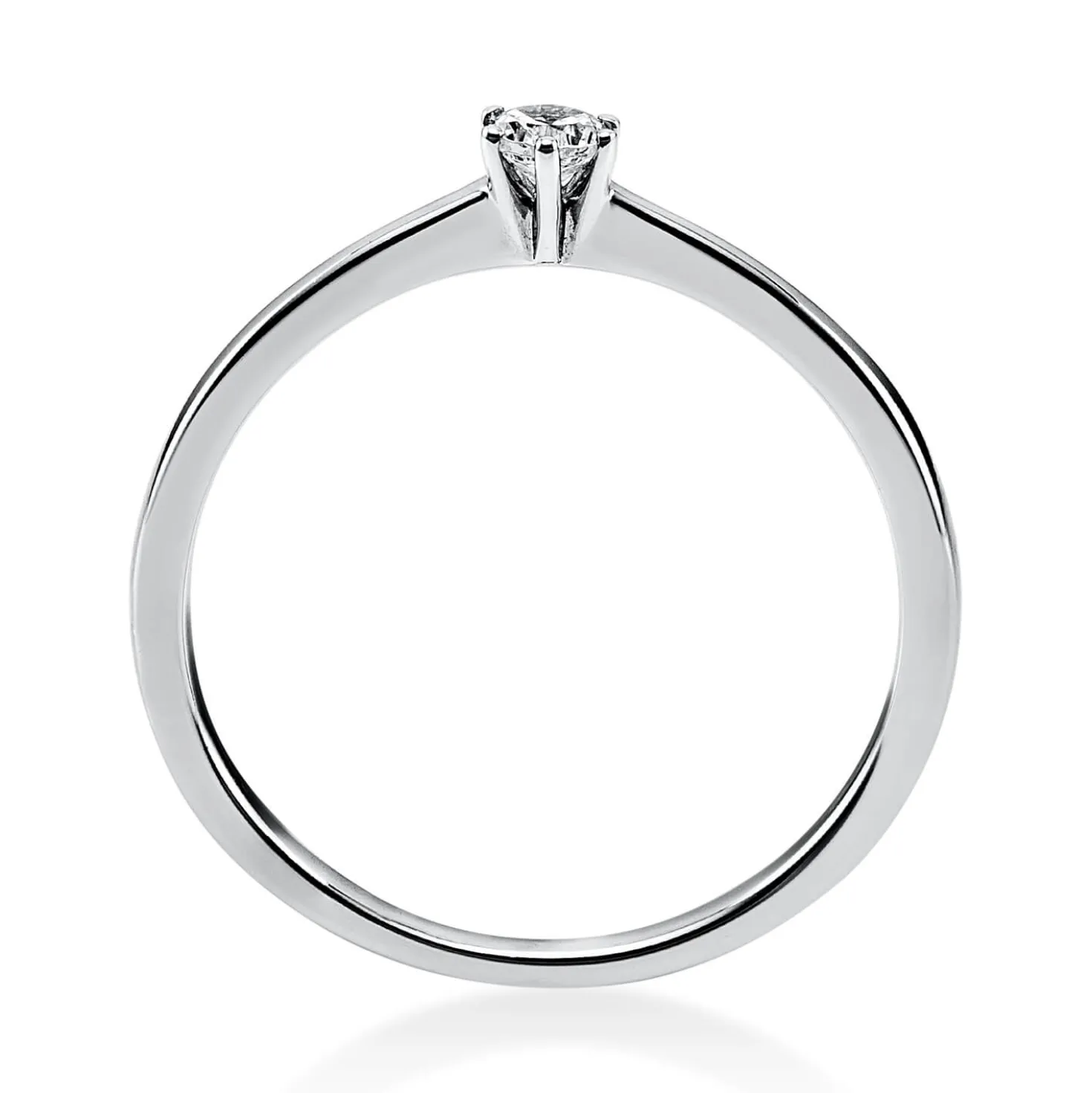 Solitär Ring Damenring 585 Gold Weißgold Diamant Brillant 0,10 Ct. 6er-Krappe