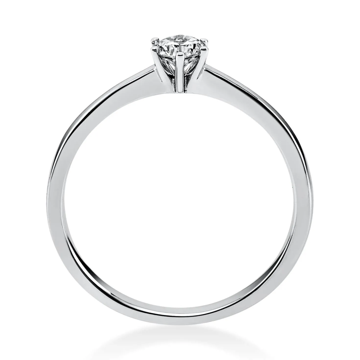 Solitär Ring Damenring 585 Gold Weißgold Diamant Brillant 0,20 Ct. 6er-Krappe