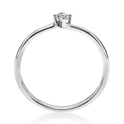 Solitär Ring Damenring 750 Gold Weißgold Diamant Brillant 0,10 Ct. 4er-Krappe